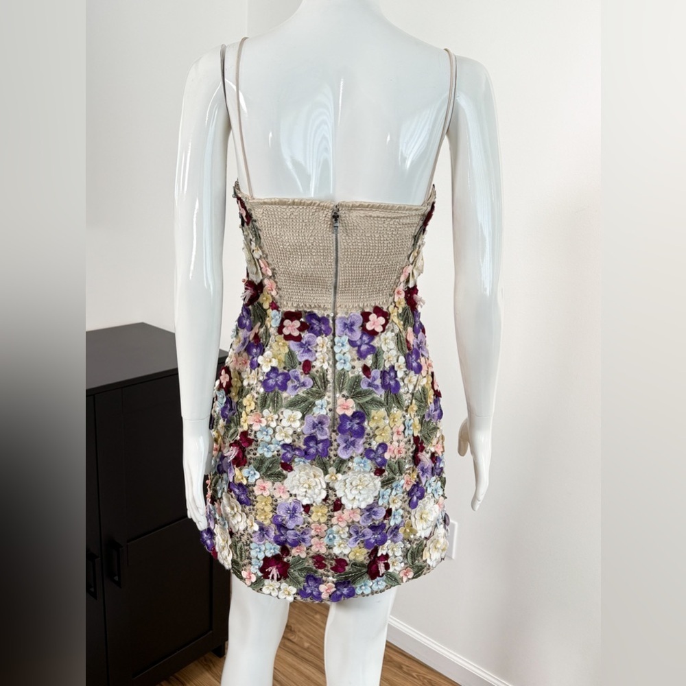Alice + Olivia Velia Floral Embellished Minidress $1495 NWT Size 4 - Picture 10 of 13